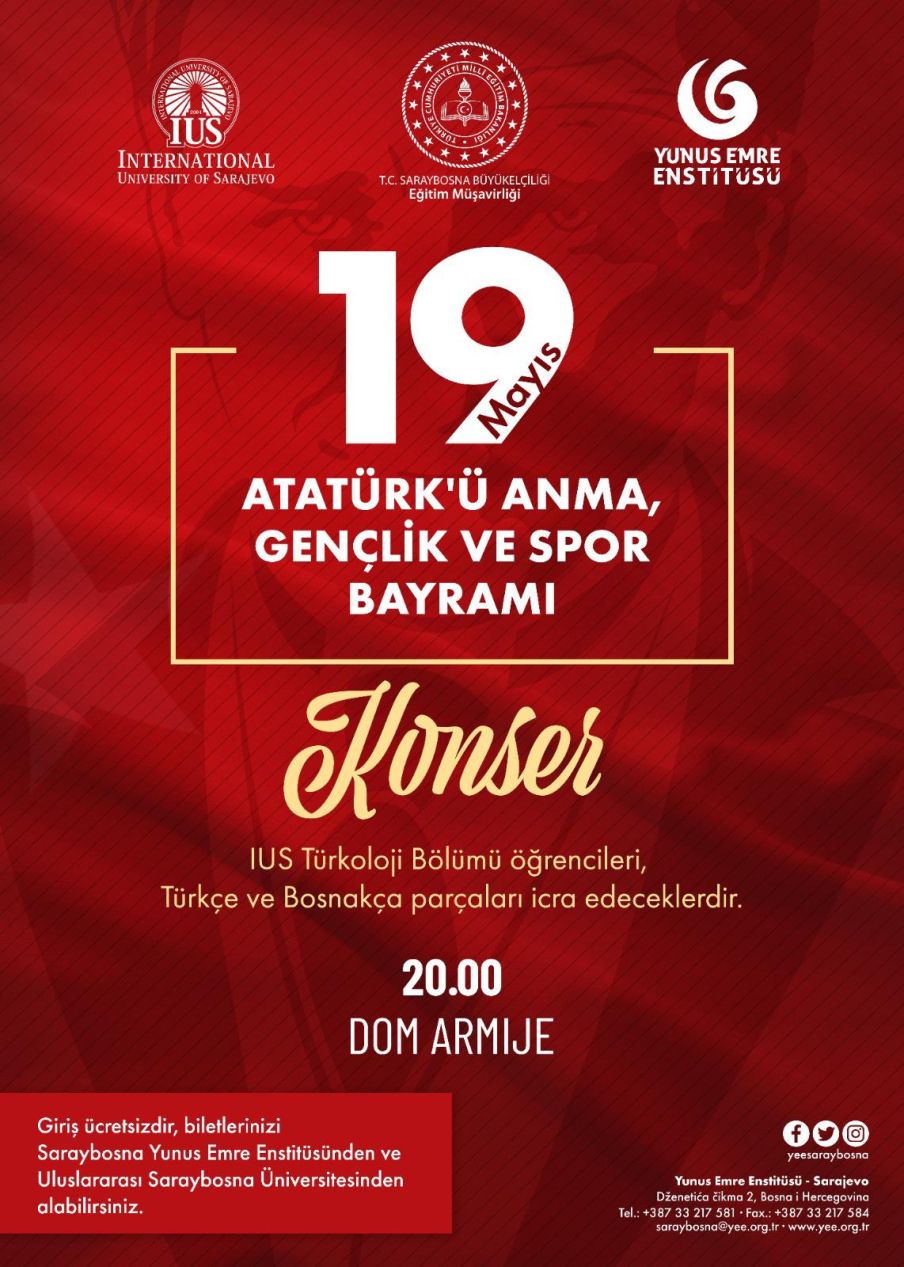 19 May the Commemoration of Atatürk, Youth and Sports Day - Concert